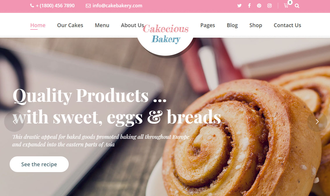 Cakecious WordPress Theme